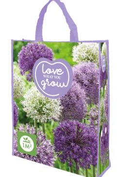 Bloembollen|Ecocheques|ohgreen 1 shopping bag met allium paars-wit mix 'love what you grow'