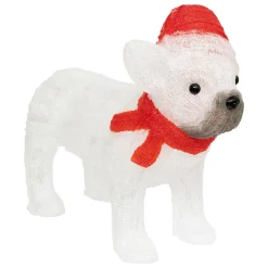 Deco Verlichting Buiten|ohgreen Acryl hond met kerstmuts 60 led h37cm