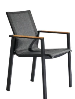 Tuinmeubelen|ohgreen Armstoel Norris zwart/teak