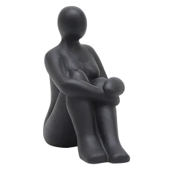 Beelden|ohgreen Beeld zittende vrouw fiberterrazzo 26,5cm