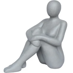 Beelden|ohgreen Beeld zittende vrouw grijs 56,5cm