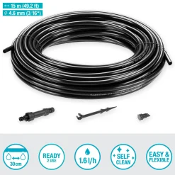Bewatering|Ecocheques|ohgreen Bewateringsset voor gewassen- of plantenrijen van 15m