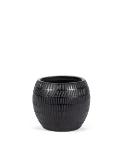Potten En Vazen|ohgreen Black Ancient Sierpot l l16,5xb16,5x13 zwart