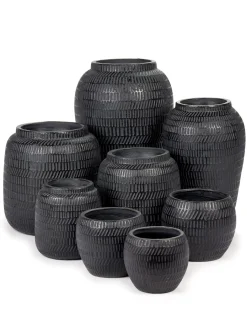 Potten En Vazen|ohgreen Black Ancient Sierpot l l16,5xb16,5x13 zwart