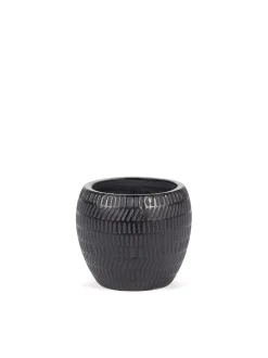 Potten En Vazen|ohgreen Black Ancient Sierpot m l15xb15x13 zwart