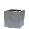Aardewerk|ohgreen Bloembak Fiberstone kubus 30x30cm grijs