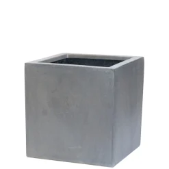 Aardewerk|ohgreen Bloembak Fiberstone kubus 30x30cm grijs