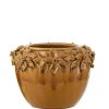 Potten En Vazen|ohgreen Bloemp bloem keramiek oker l (21x21x16cm)