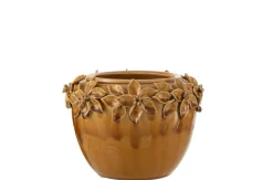 Potten En Vazen|ohgreen Bloemp bloem keramiek oker l (21x21x16cm)