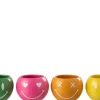 Potten En Vazen|ohgreen Bloempot smiley porselein mix medium assortiment van 4