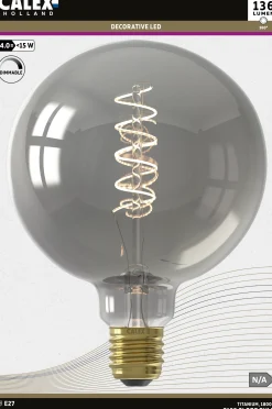 Verlichting|Ecocheques|ohgreen calex led lamp globe G125 flex filament E27 titanium dimbaar