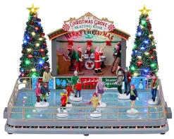 Lemax Kerstdorpen|ohgreen Christmas grove schaatsbaan, met 4,5v adapter