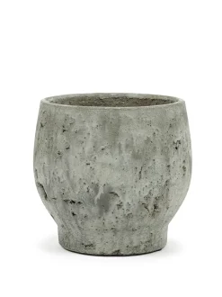 Potten En Vazen|ohgreen Clay Pot roots l17xb17x 15,5 grijs