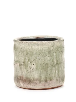 Potten En Vazen|ohgreen Craquelé Pot flame light green d14 h13 cm