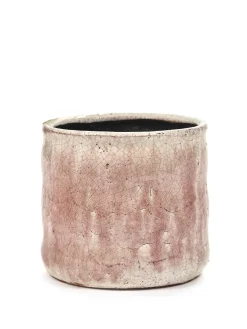 Potten En Vazen|ohgreen Craquelé Pot flame rose d14 h13 cm