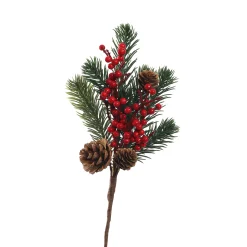 Kerstdecoratie|ohgreen Dennentak met rode bessen 30cm