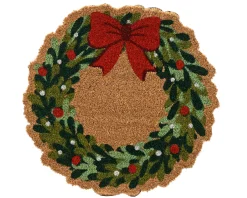 Kerstdecoratie|ohgreen Deurmat kokosvezel krans