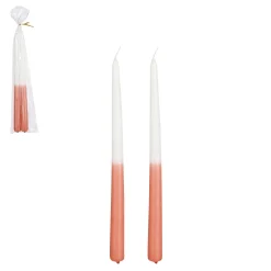Kaarsen|ohgreen Dip-dye dinerkaars 2 stuks - h30xd2,2cm