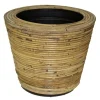 Potten En Vazen|ohgreen Drypot round stripe grey d27h20cm