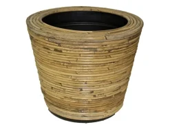 Potten En Vazen|ohgreen Drypot round stripe grey d27h20cm