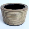 Potten En Vazen|ohgreen Drypot round stripe grey d19h12cm