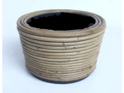 Potten En Vazen|ohgreen Drypot round stripe grey d19h12cm