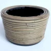 Potten En Vazen|ohgreen Drypot round stripe grey d24h14cm