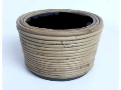 Potten En Vazen|ohgreen Drypot round stripe grey d24h14cm