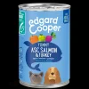Hond Voeding|ohgreen Edgard & cooper, blik voor adult honden met zalm en kalkoen, 400g