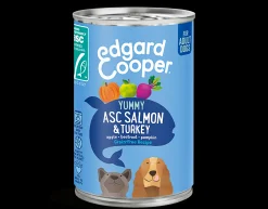 Hond Voeding|ohgreen Edgard & cooper, blik voor adult honden met zalm en kalkoen, 400g