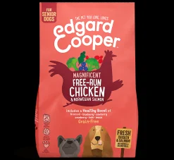 Hond Voeding|ohgreen Edgard & cooper, hondenbrokken voor senior met kip en zalm, 7kg