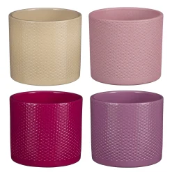 Potten En Vazen|ohgreen Era pot rond relief - h12,5xd13,5cm