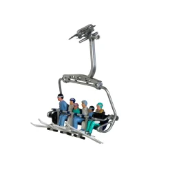 Lemax Kerstdorpen|ohgreen Figuren zittend ski's 1:32