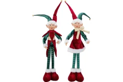Thema Holiday|Kerstdecoratie|ohgreen Figuur elf standing 2ass bordeaux groen
