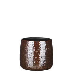 Potten En Vazen|ohgreen Floyd pot rond bruin - h17xd19cm