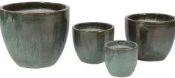 Aardewerk|ohgreen Glazed egg pot moss green