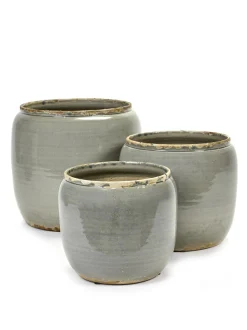 Potten En Vazen|ohgreen Glazed shades Pot costa s grey d18,5h19