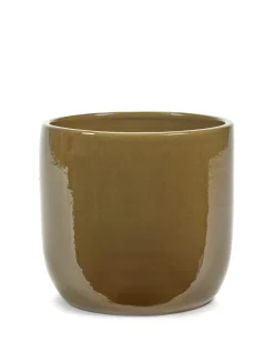 Potten En Vazen|ohgreen Glazed shades Pot mosterd d22 h20