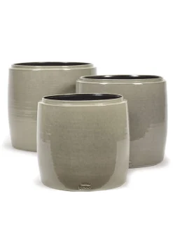 Potten En Vazen|ohgreen Glazed shades Sierpot l30 x b30 x h30 grijs