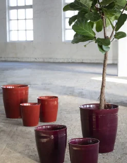 Potten En Vazen|ohgreen Glazed shades Sierpot lines l40xb40xh44 rood