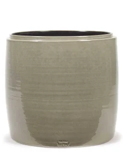 Potten En Vazen|ohgreen Glazed shades Sierpot l38xb38xh38 grijs