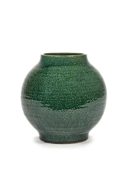 Potten En Vazen|ohgreen Glazed shades Sierpot l24,5xb24,5x24 d.groen