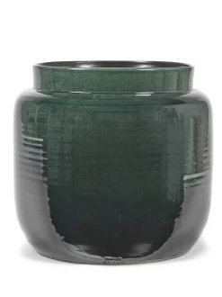 Potten En Vazen|ohgreen Glazed shades Sierpot l40xb40xh36,5 d.groen