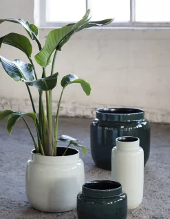 Potten En Vazen|ohgreen Glazed shades Sierpot l23xb23xh21 l.grijs
