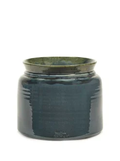 Potten En Vazen|ohgreen Glazed shades Sierpot 23x23x19 reactive blue