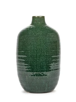 Potten En Vazen|ohgreen Glazed shades Vaas m 22,5x22,5x36,5 d.groen