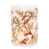 Kerstdecoratie|ohgreen Glazen cilinder votive met hulst en strik