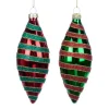 Kerstornamenten|ohgreen Glitter gestreept ornament