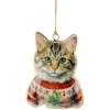 Kerstornamenten|ohgreen Hanger vintage cat rood