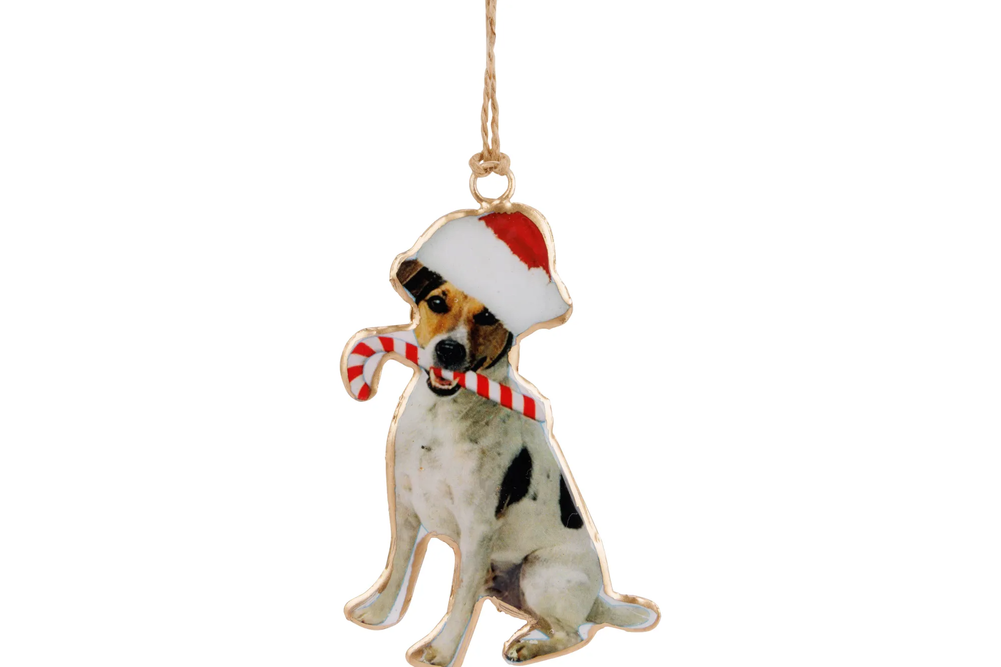 Thema Classic|Kerstornamenten|ohgreen Hanger vintage dog rood wit